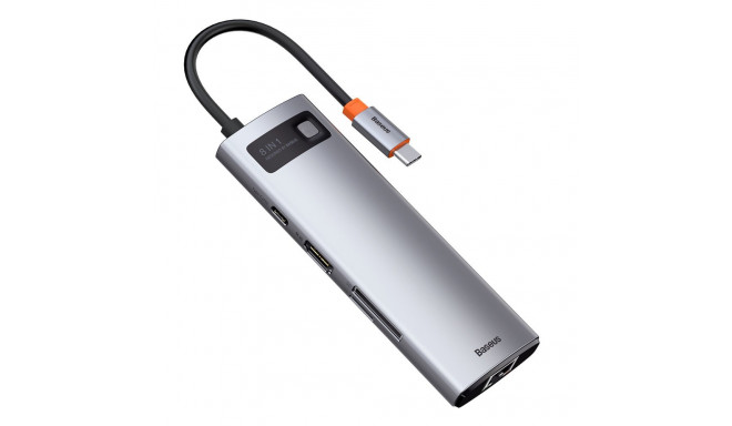 Baseus Metal Gleam 8v1 USB-C - USB-C PD 100W HUB 1x HDMI 4K 30Hz 1x čtečka karet SD a microSD 3x USB
