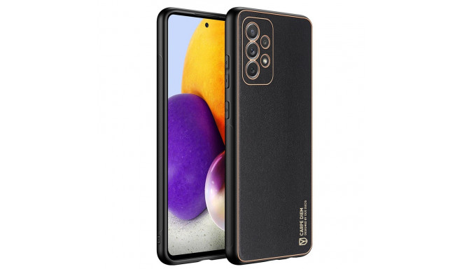 Dux Ducis Yolo elegant case made of soft TPU and PU leather for Samsung Galaxy A72 4G black