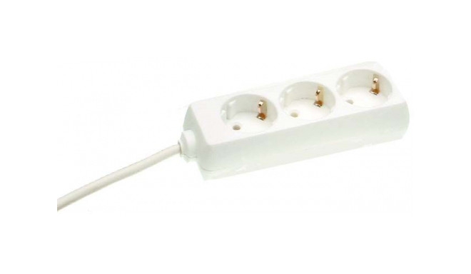 Power extension cord 3 sockets 1.5m, white
