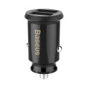 Baseus Grain Car Charger Mini Universal Smart Car Charger 2x USB 3.1A black (CCALL-ML01)