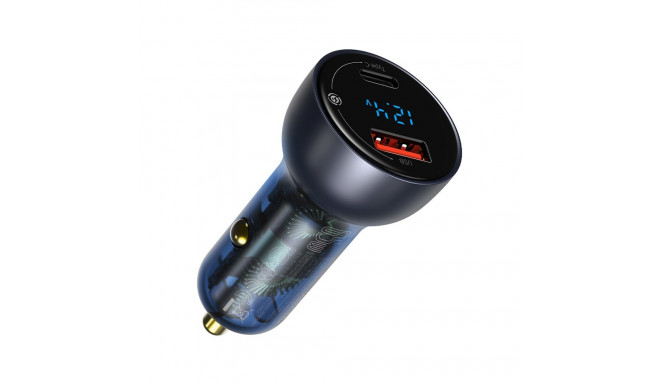 Baseus USB / USB Type C car charger 65 W 5 A SCP Quick Charge 4.0+ Power Delivery 3.0 LCD screen gra