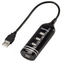 USB-Hub 2.0 Hama 4 porti, must, USB-toide