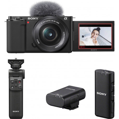 Sony ZV-E10 + 16-50mm + ручка + беспроводной микрофон