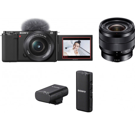 Sony ZV-E10 + 16-50mm + 10-18mm + juhtmevaba mikrofon