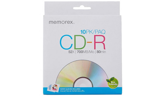 MEMOREX CD-R 700MB 52X ENVELOPE, pakk (10 tükk) [56996]