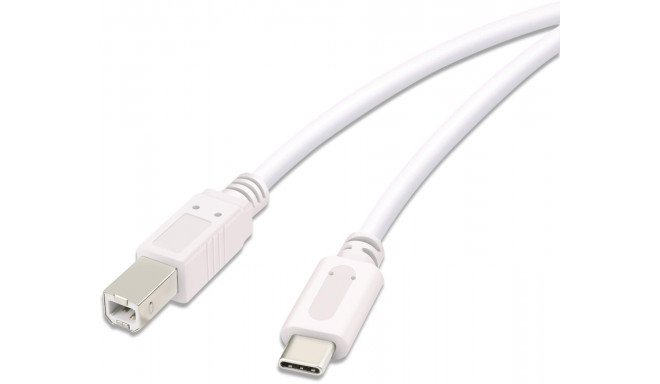 Vivanco kaabel USB-C - USB-B 1,8m, valge (45355)