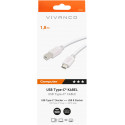 Vivanco cable USB-C - USB-B 1.8m, white (45355)