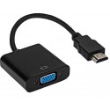 RoGer Adapter to Transfer HDMI to VGA (+Audio) Black