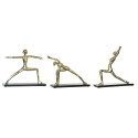 Decorative Figure DKD Home Decor Aluminium MDF Wood Yoga (3 pcs) (33 x 10 x 35 cm) (35 x 10 x 33 cm)