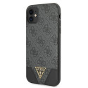 Guess case for iPhone 11 GUHCN61PU4GHBK gray hard case 4G Triangle Collection