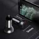 Baseus Digital Display Dual USB 4.8A Car Charger 24W + 3in1 USB - UBS Type C / micro USB / Lightning