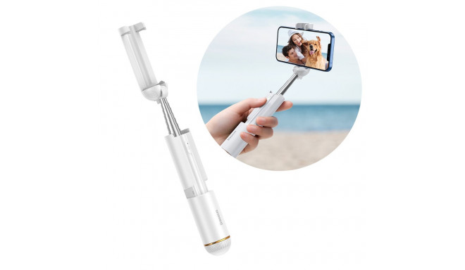 Baseus mini selfie tyč teleskopická výsuvná selfie tyč s bluetooth dálkovým ovládáním bílá (SUDYZP-G