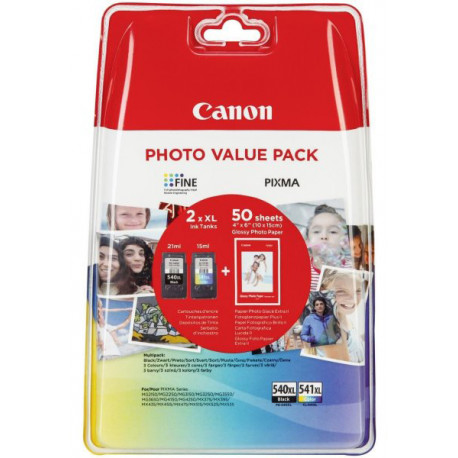 Canon ink + photo paper PG540XL/CL541XL Value Pack, black/color