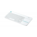 Logitech K400 Plus keyboard RF Wireless Czech, Slovakian White