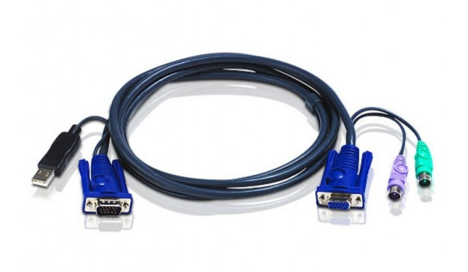 ATEN KVM cable CS-82A/84A/138A/88A, USB on PS/2, 3m