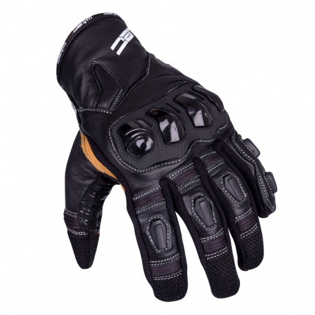 Leather Motorcycle Gloves W-TEC Flanker B-6035 - Black L