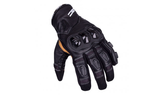 Leather Motorcycle Gloves W-TEC Flanker B-6035 - Black L
