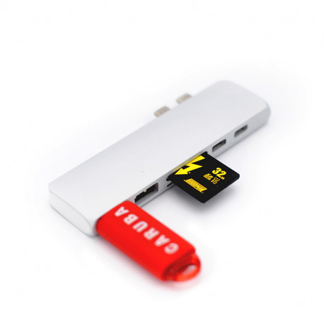 Caruba Duo Hub voor USB C Grijs