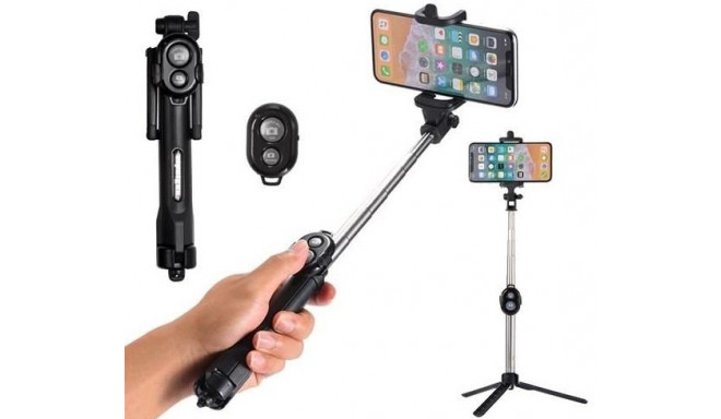 RoGer Selfie Stick + Tripod Stand with Bluetooth Remote Control