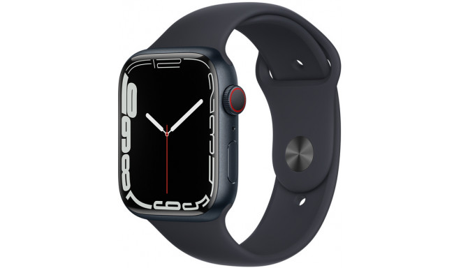Apple Watch 7 GPS + Cellular 45mm Sport Band, midnight (MKJP3EL/A)