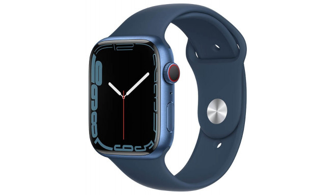 Apple Watch 7 GPS + Cellular 45mm Sport Band, blue/abyss blue (MKJT3EL/A)