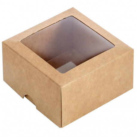 Kinkekarp aknaga, 90x90x50 mm, pruun (5 tk)