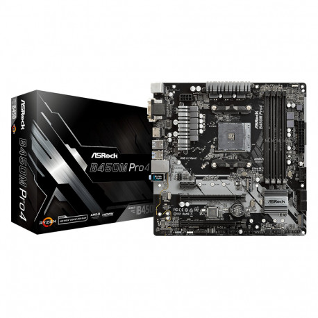 ASRock emaplaat B450M PRO4 AMD B450