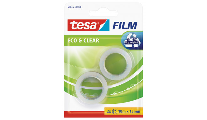 Teip Tesa, Eco & Clear, 10m x 15mm, 2 tk/pakis, läbipaistev