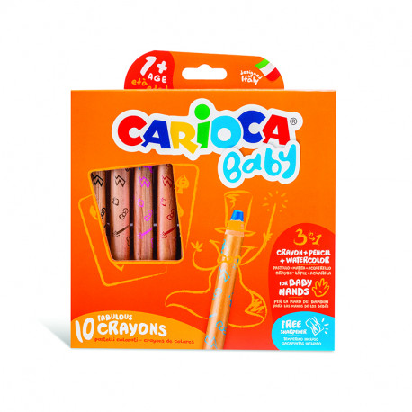 Rasvakriidid CARIOCA Baby 3in1, 1+, 10 tk