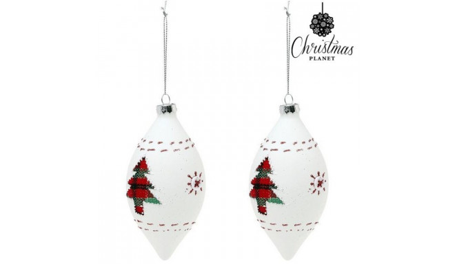 Christmas Baubles (2 uds) Crystal White