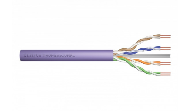 Tele-information, installation cable, U / UTP category 6, wire, copper, PVC, 305m, violet