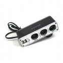 OMEGA TRIPLE CIGAR SOCKET CABLE OUC912 + 2x USB port 2.4A [44687]