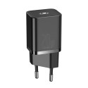 Baseus wall charger Super Si PD 20W 1x USB-C black + USB-C - Lightning cable