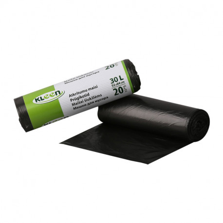 Prügikotid Multipack 30L, 20tk, 10mic, HDPE, 50x60cm, must 30