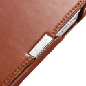 iCarer Metal Clip Vintage Folio Genuine Leather Bookcase type case for iPhone 13 brown (RIX1306-BN)