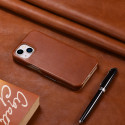 iCarer Metal Clip Vintage Folio Genuine Leather Bookcase type case for iPhone 13 brown (RIX1306-BN)