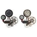 Настенное часы DKD Home Decor Чёрный Красный Железо Позолоченный (2 pcs) (54 x 9 x 56 cm)
