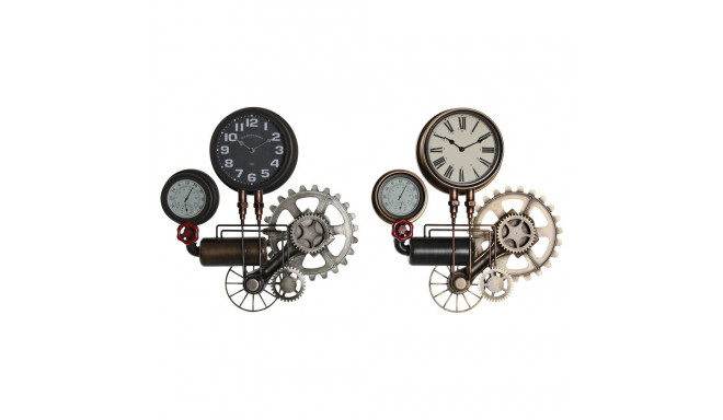 Настенное часы DKD Home Decor 54 x 9 x 56 cm Красный Чёрный Серый Позолоченный Железо Vintage (2 шту