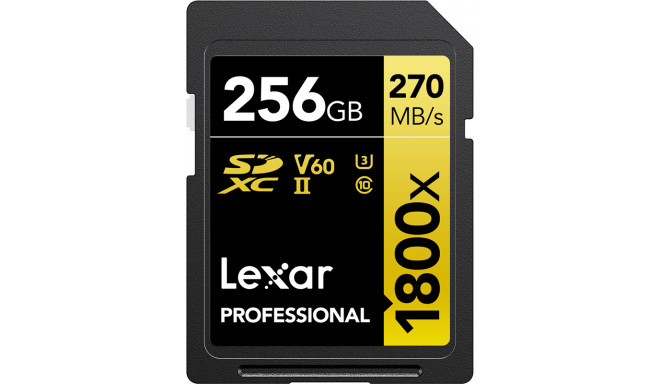 Lexar memory card SDXC 256GB Professional 1800x UHS-II U3 V60