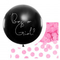 PartyDeco õhupall, 1 m / Boy or Girl? roosade konfettidega