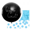 PartyDeco Шар “Boy or Girl?” c голубым конфетти, 1шт