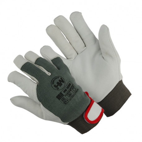 Hard Work töökindad fliisvoodriga kitse pindnahk/riie krõpsuga 3058W 9