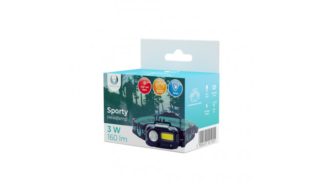 LED Headlamp Sporty XP-E 3W + COB 3W 160lm 1200mAh Forever Light