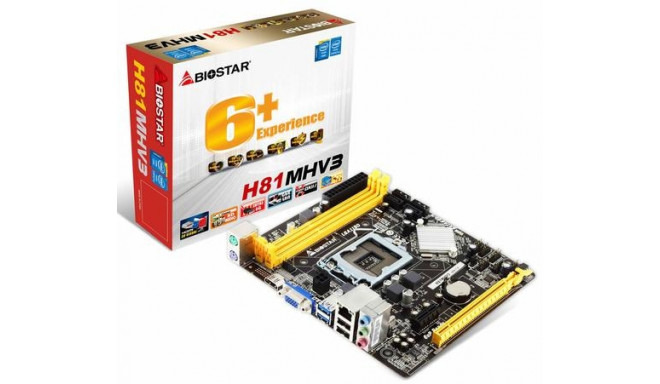 Biostar H81MHV3 motherboard Intel® H81 LGA 1150 (Socket H3) micro ATX
