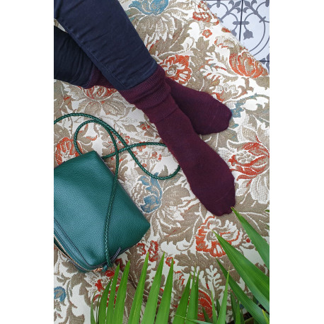 SOKISAHTEL DOORA bordoopunased meriinovillased sokid naistele 444