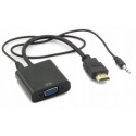 RoGer Adapter to Transfer HDMI to VGA (+Audio) Black