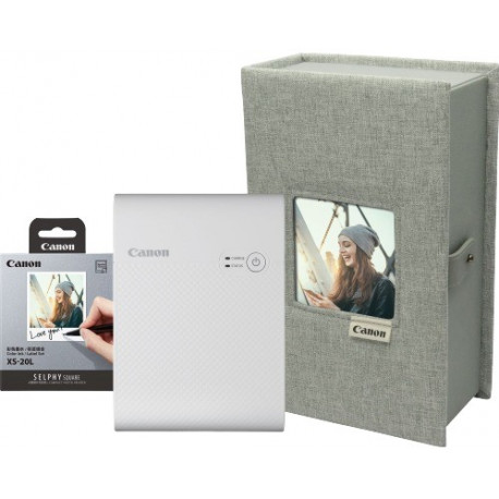 Canon photo printer + photo paper Selphy Square QX10 Premium Kit, white