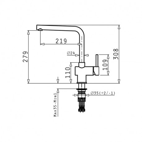 Kitchen sink tap Pyramis black