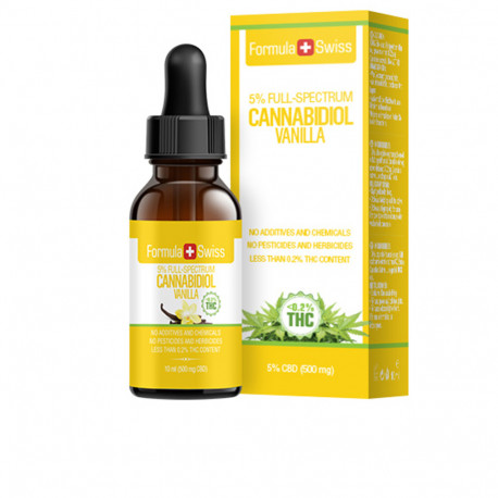 FORMULA SWISS CANNABIDIOL drops 5% CBD vanilla oil 500mg