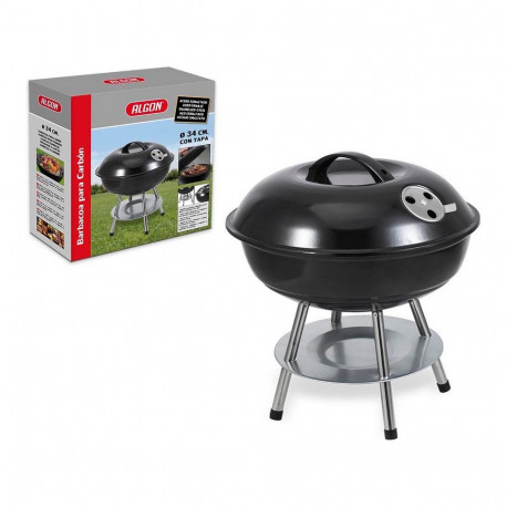 Barbekjū Algon Melna Ar vāku (34 cm)